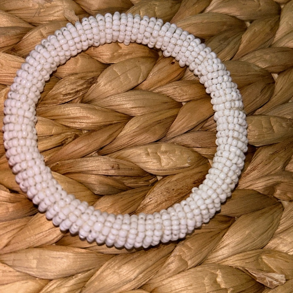 Chic White Beaded Bracelet